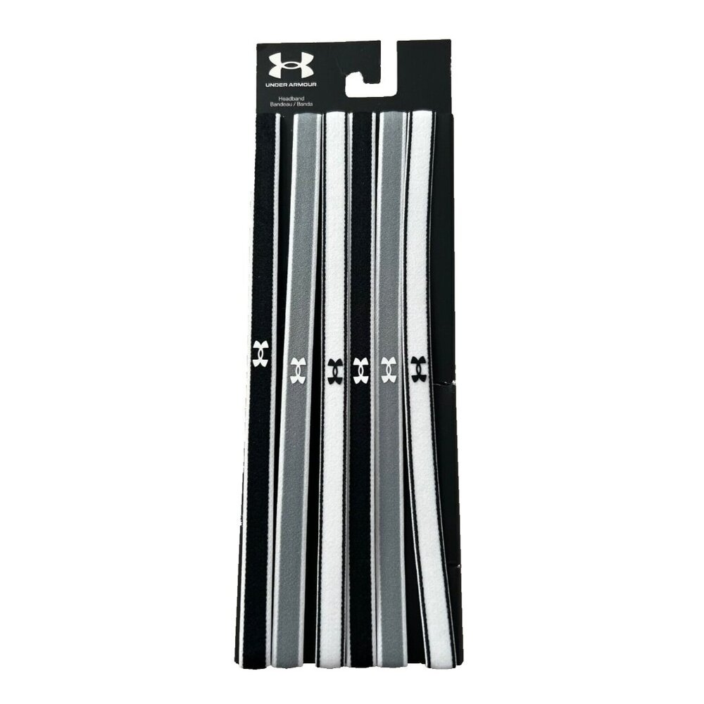 Under Armour UA Headbands - 6 Pack Black Steel White